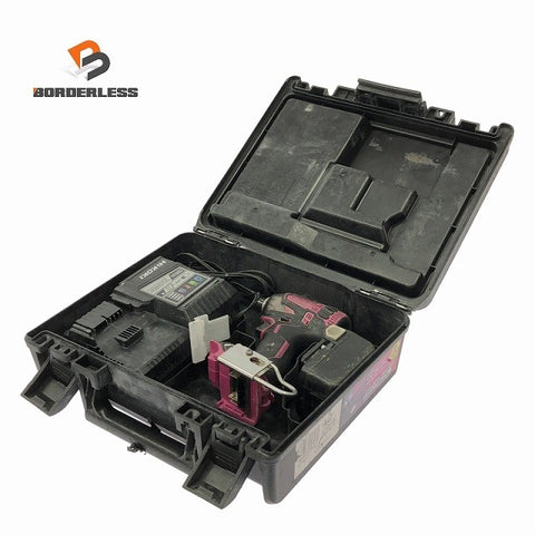 ☆中古品☆ HITACHI 日立工機 18V コードレスインパクトドライバー WH18DDL2 バッテリ2個(14.4V 6.0Ah)充電器+ケース 充電式122762