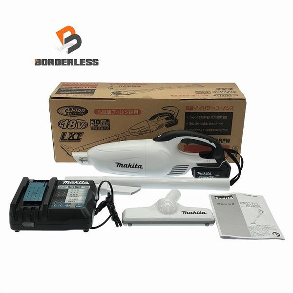 ☆未使用品☆makita マキタ 18V 充電式クリーナー CL180FDRFW 白 バッテリ1個(3.0Ah) 充電器付 コードレス ハンディ 掃除機137418 - 1