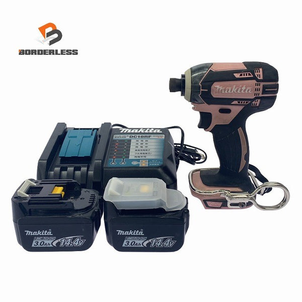 ☆比較的綺麗☆ makita マキタ 14.4V 充電式インパクトドライバ TD138D ピンク バッテリ2個(3.0Ah) 充電器付131782 - 1