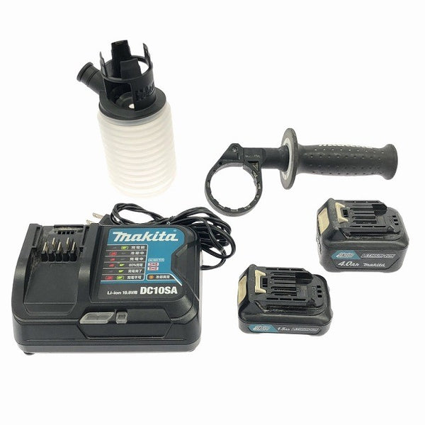☆中古品☆makita マキタ 10.8V 充電式ハンマドリル HR166D バッテリ2個(10.8V 4.0Ah1.5Ah) 充電器 コードレス ハンマードリル117985 - 10