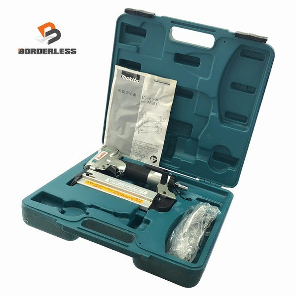 ☆中古品☆makita マキタ 常圧/一般圧 35mm ピンタッカ AF351 ケース付 ピンネイラ ピン釘打機 ピン釘打ち機 エア工具138232 - 1