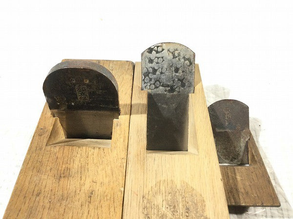 ☆中古品7丁セット☆内丸鉋1個 旭山　外丸鉋2個 健　台直し鉋1個 和彦　反り鉋3個 土牛 廣治 近廣　かんな カンナ 大工道具131769 - 10