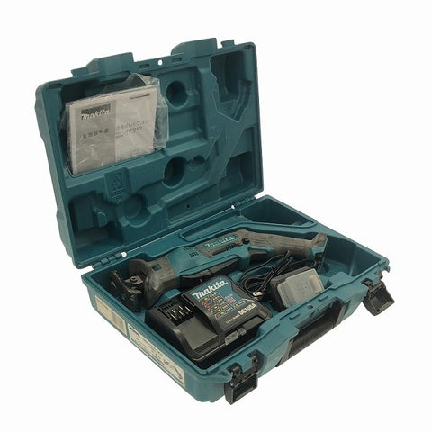 ☆中古品☆makita マキタ 10.8V 充電式レシプロソー JR104DSH バッテリ1個(10.8V1.5Ah) 充電器 ケース付 コードレス セーバソー119030 - 0