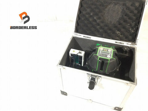 ☆比較的綺麗☆STS 電子整準式グリーンレーザー墨出器 ELG-440 バッテリー1個 充電器 受光機 付属品 ケース付き 測定 計測 光学116302