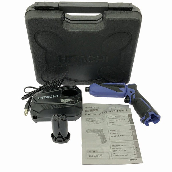☆中古品☆HITACHI 日立工機 7.2V コードレスインパクトドライバ FWH7DL バッテリ1個 充電器 ケース付 電動工具 締め付け132305 - 3