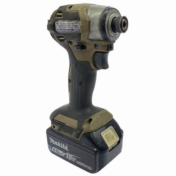 ☆中古品☆makita マキタ 18V 充電式インパクトドライバー TD173D オリーブ バッテリー1個(18V 6.0Ah) 充電器付 締付け130054 - 3