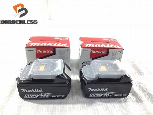 ☆未使用品2個セット☆makita マキタ 18V 6.0Ah 純正リチウムイオンバッテリー BL1860B 急速 残量 蓄電 LITHIUM-ION 雪/飛行機 116067116067 - 1