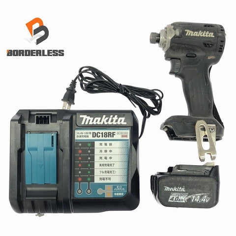 ☆中古品☆makita マキタ 14.4V 充電式インパクトドライバー TD161D 黒/ブラック バッテリ1個(14.4V4.0Ah) 充電器付 コードレス