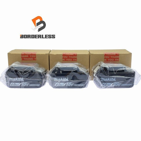 ☆未使用品3個セット☆makita マキタ 18V 6.0Ah 純正 リチウムイオンバッテリー BL1860B 残量表示付 リチウムイオン ※箱違い