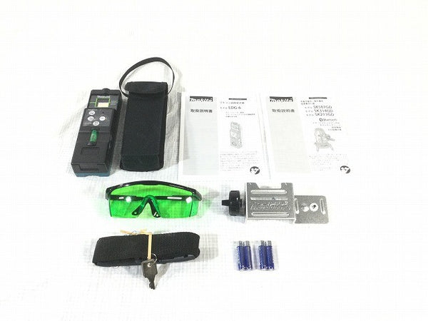 ☆未使用品☆makita マキタ 10.8V 充電式屋内・屋外兼用墨出し器 SK507GDN 本体+受光器(LDG-6)パーツ+ケース レーザー墨出し器130249 - 10