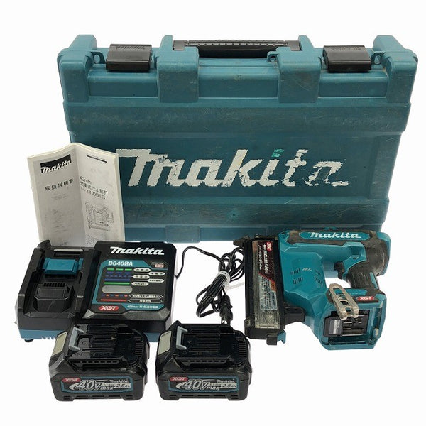 ☆中古品☆makita マキタ 40Vmax 充電式仕上釘打機 FN001GRDX バッテリ2個(2.5Ah) 充電器 ケース フィニッシュネイラ 電動工具136744 - 3