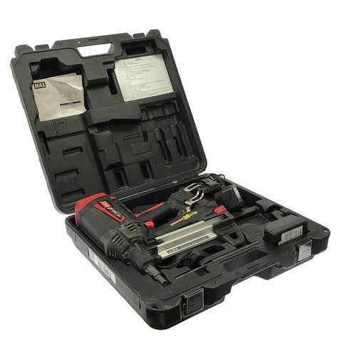 ☆中古品☆MAX マックス ガスネイラ GS-738C2 バッテリ2個(6V1.5Ah) 充電器 ケース付 充電式 ガス式鋲打ち機 ガスピンネイラ123993 - 0