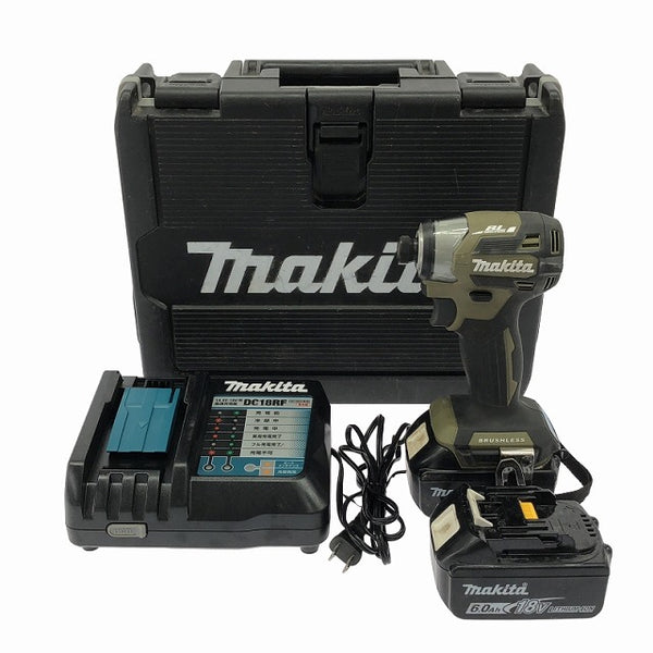 ☆中古美品☆makita マキタ 18V 充電式インパクトドライバー TD173DRGXO バッテリー2個(18V 6.0Ah)充電器 ケース付 締付け113727 - 3