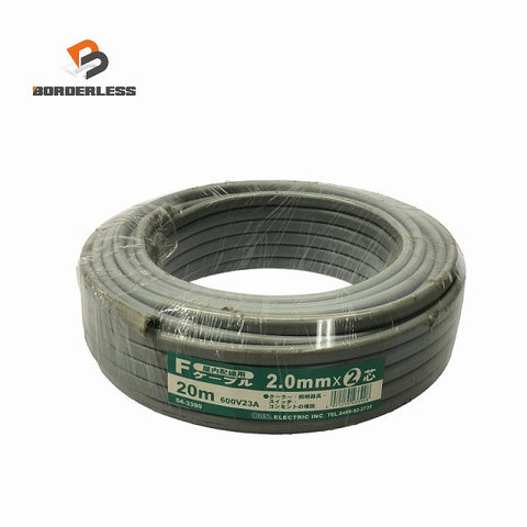☆長期保管未使用品☆OHM オーム電機 屋内配線用 Fケーブル 2.0mm×２芯 20m 04-3390 600V 23A VVFケーブル 平形ケーブル 電線130786