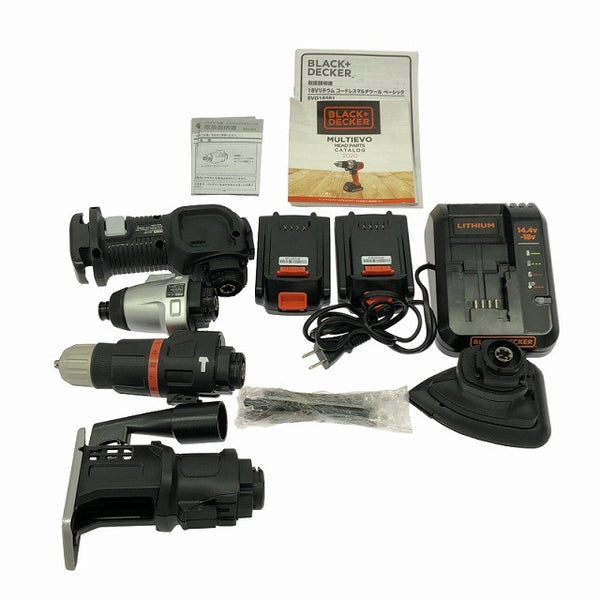☆極美品☆BLACK+DECKER 18V コードレスマルチツール EVO185 ヘッド ESH/ERS/EDD/EJS/EIH/EHH183 バッテリ2個(2Ah)充電器 ケース付134741 - 9