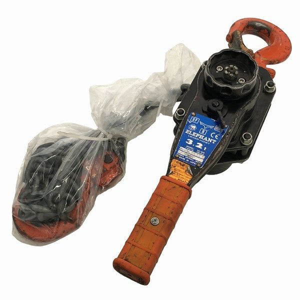 ☆中古品☆ELEFHANT 象印 エレファント 強力レバーホイスト YA-320 3.2TON 3.2ton 標準揚程1.5ｍ チェーンレバーブロック135675 - 2