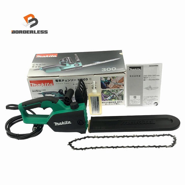 ☆未使用 保管品☆makita マキタ 100V 300mm 電気チェンソー M503 コード式 電動チェーンソー 切断 伐採 造園 林業 電動工具131994 - 1