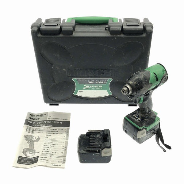 ☆中古品☆HITACHI 日立工機 14.4V コードレスインパクトドライバー WH14DSL2 バッテリ2個(14.4V3.0Ah) ケース付 充電式114927 - 3