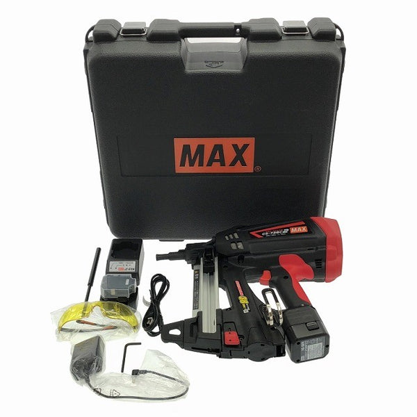 ☆極美品☆ MAX マックス 6V 充電式ガスネイラ GS-738C2 バッテリー2個(1.5Ah)充電器+パーツ+ケース 鋲打/釘/ピン120929 - 3