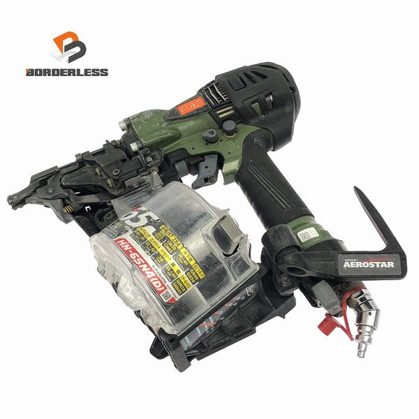 ☆中古品☆MAX マックス 65mm 高圧 コイルネイラ HN-65N4(D) ミリタリーグリーン エア釘打機 エア釘打ち機 ロール釘打機135678 - 1