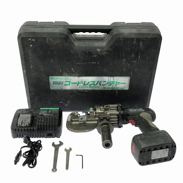 ☆中古品☆IKURATOOL 育良 18V コードレスパンチャーISK-MP15LT バッテリー1個(18V 3.0Ah) 充電器 ケース付128609 - 3