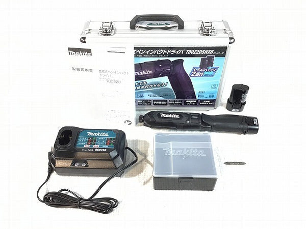 ☆未使用品☆makita マキタ 7.2V 充電式ペンインパクトドライバー TD022DSHXB 黒/ブラック バッテリ2個(1.5Ah) 充電器 ケース付 - 3