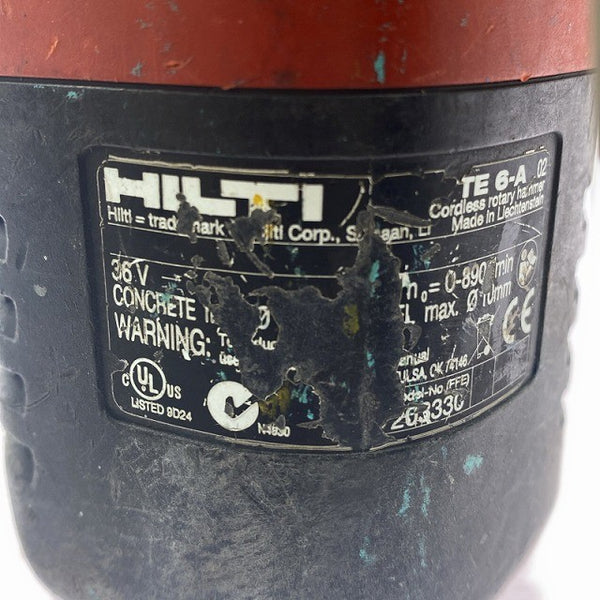 ☆中古品☆HILTI ヒルティ 充電式ロータリーハンマドリル TE6-A バッテリ3個(36V3.0Ah) 充電器 ケース付 ハンマードリル 電動工具131363 - 8