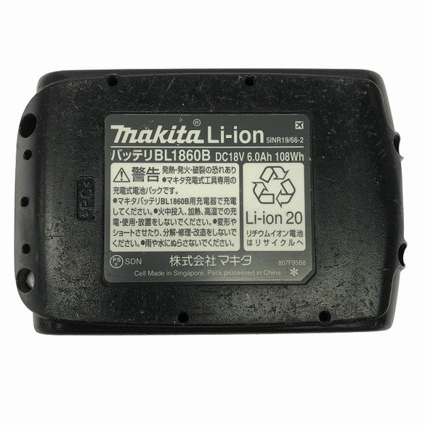 ☆中古品 充電回数31回☆makita マキタ 18V 6.0Ah 純正 リチウムイオンバッテリー BL1860B リチウムイオン電池 充電池 蓄電池138118 - 10