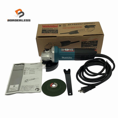 ☆未使用品☆ makita マキタ 100V 100mm ディスクグラインダー GA4033 本体+パーツ130193