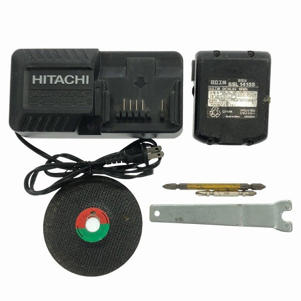 ☆中古品DIYセット☆HITACHI 日立 14.4V インパクトドライバ FWH14DGL バッテリ1個+充電器付 100V ディスクグラインダ FG10SB3122179 - 10
