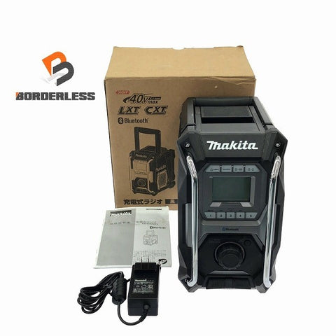 ☆美品☆makita マキタ 10.8V/14.4V/18V/40Vmax/100V 充電式ラジオ MR002G 黒 本体 アダプター Bluetooth コードレス 現場ラジオ 116704