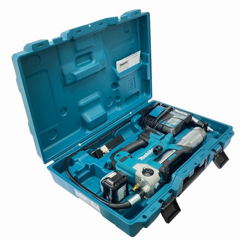 ☆未使用☆makita マキタ 18V 充電式グリスガン GP180DRG  本体+バレル+バッテリ2個(6.0Ah) コードレス グリースガン134297 - 0