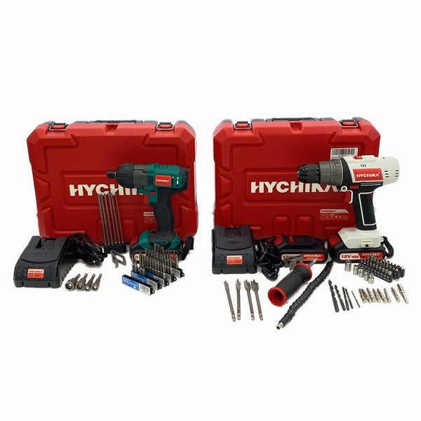 ☆比較的綺麗セット☆HYCHIKA 18V インパクトドライバー ID-18BC ハンマードリルドライバー HD18F バッテリ3個 充電器2台 その他129493 - 3