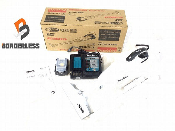 ☆未使用品☆makita マキタ 18V充電式クリーナー CL181FDRFW 白 バッテリー(18V 3.0Ah)充電器付き 掃除機 集じん機118129 - 1
