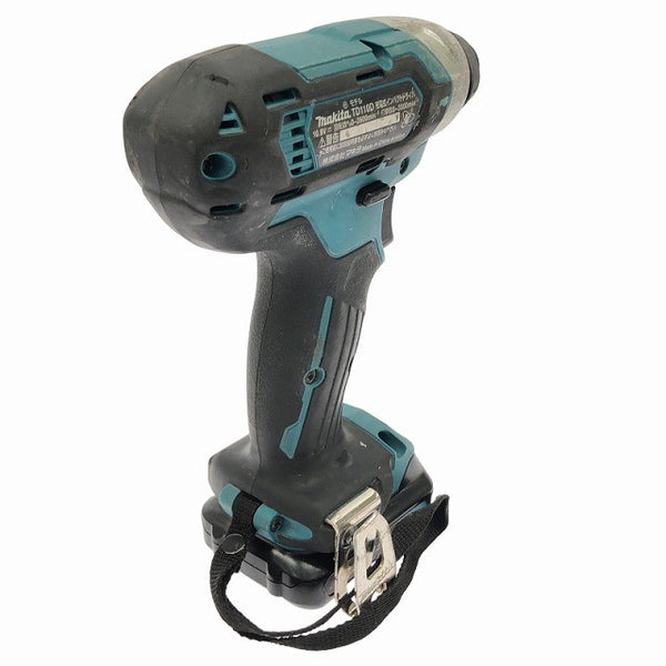 ☆中古品☆makita マキタ 10.8V 充電式インパクトドライバー TD110D 青 バッテリ2個(1.5Ah)付 コードレス バッテリー式136861 - 4