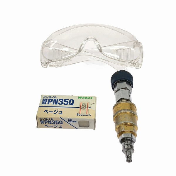 ☆中古品☆HITACHI 日立工機 35mm 常圧 ピン釘打機 NP35A ゴーグル 高圧変換器 ピンネイル付き ピンネイラ 釘打ち エア工具113157 - 10