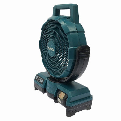 ☆中古品☆makita マキタ 14.4V/18V/100V 充電式ファン CF203D 青 バッテリ1個(18V6.0Ah) ACアダプタ付 コードレス 扇風機118322 - 0