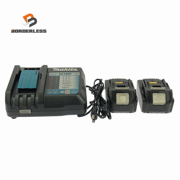 ☆中古品3点☆makita マキタ 18V 6.0Ah 純正 リチウムイオンバッテリー BL1860B 2個 残量表示付 充電器 DC18RF 蓄電池137462 - 1