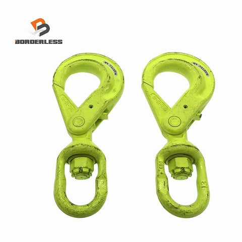 ☆美品2本セット☆MARTEC マーテック スイベルフック BKL-13-10 5.3ton ラッチロック ロッキングフック チェーンスリング用 吊り具117320