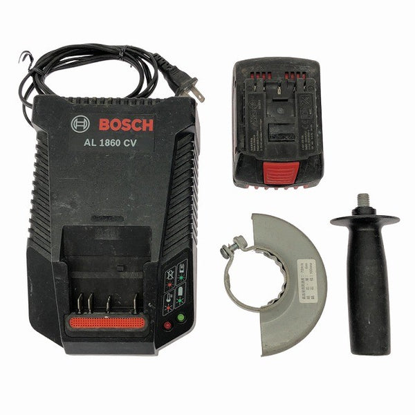 ☆中古品☆ BOSCH ボッシュ 100mm 充電式ディスクグラインダ GWS18V-LI 本体+バッテリー1個(3.0Ah)充電器+パーツ+ケース136671 - 9