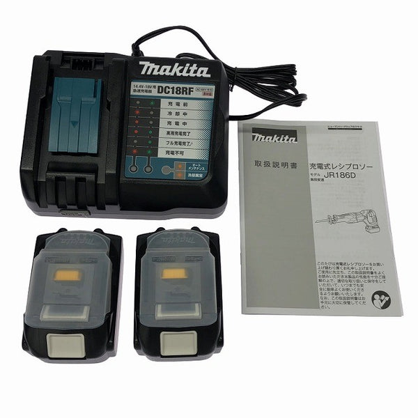 ☆未使用品☆makita マキタ 18V 充電式レシプロソー JR186DRGX バッテリ2個(6.0Ah) 充電器 ケース付 コードレス セーバソー132177 - 10