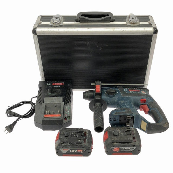 ☆中古品☆ BOSCH ボッシュ 18V バッテリーハンマードリル GBH18V-EC 本体+バッテリー2個(3.0Ah/6.0Ah)充電器+ケース136672 - 3