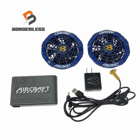 ☆中古品☆BURTLE バートル 12V エアークラフト専用バッテリー＆ファン AC230 グレー/ブルー コード 充電器付き 116703