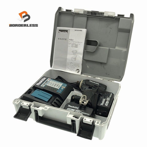 ☆中古品☆makita マキタ 18V 充電式インパクトドライバー TD149DRFXB 黒/ブラック バッテリ2個(3.0Ah) 充電器 ケース付120894