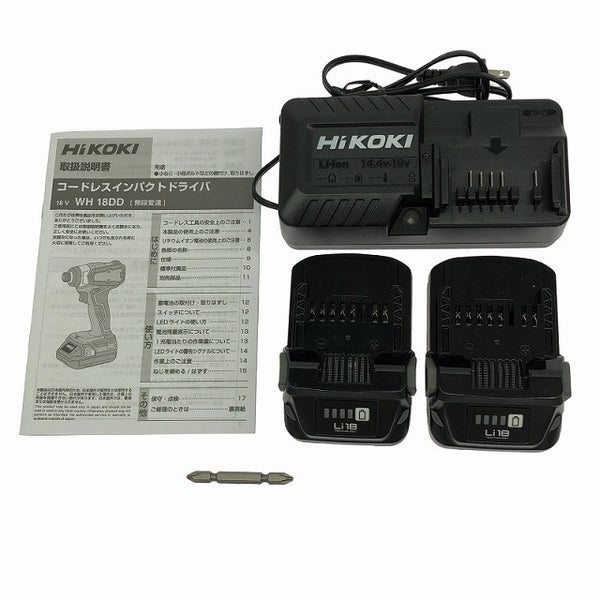 ☆未使用品☆HiKOKI ハイコーキ 18V コードレスインパクトドライバ WH18DD(2BG) バッテリ2個(18V2.0Ah) 充電器付き132596 - 9