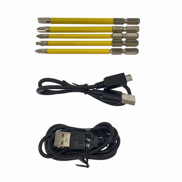 ☆中古比較的綺麗☆VESSEL ベッセル 電ドラボールプラス 220USB ビット5本＋充電ケーブル付 充電式 電動ドライバー 手回し 手動131609 - 10
