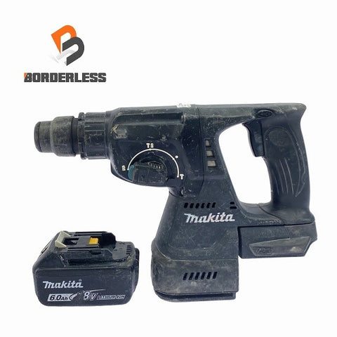 ☆中古品☆makita マキタ 18V 24mm 充電式ハンマドリル HR244D バッテリ1個(18V 6.0Ah) ビット付 ハンマードリル114743