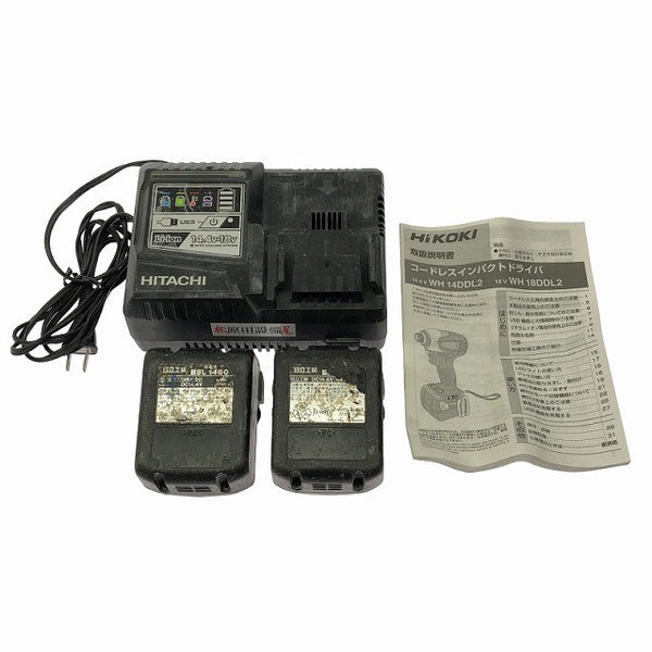 ☆中古品☆ HITACHI 日立工機 18V コードレスインパクトドライバー WH18DDL2 バッテリ2個(14.4V 6.0Ah)充電器+ケース 充電式122763 - 10
