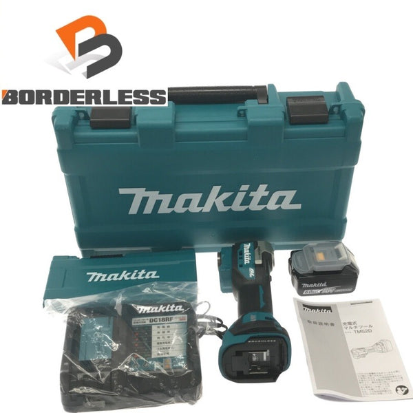 ☆未使用品☆makita マキタ 18V 充電式マルチツール TM52DRG バッテリ1個(18V 6.0Ah) 充電器 ケース付 コードレス カットソー125039 - 1