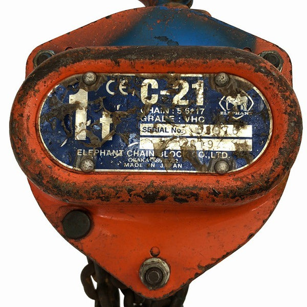 ☆中古品☆象印チェンブロック エレファント フック式 チェーンブロック C21型  C21-01025 荷重1ton 揚程2.5m 手動式 荷揚げ機137282 - 7